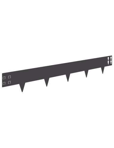 Bordura per Prato 20 pcs 100 x 15 cm Acciaio Nero