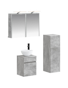 Set di mobili per il bagno 4 pcs Grigio Cemento