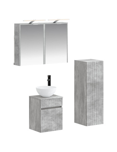 Set di mobili per il bagno 4 pcs Grigio Cemento