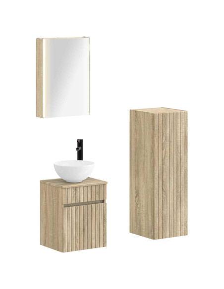 Set di mobili per il bagno 4 pcs Rovere Sonoma