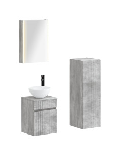 Set di mobili per il bagno 4 pcs Grigio Cemento