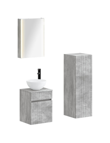 Set di mobili per il bagno 4 pcs Grigio Cemento