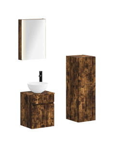Set di mobili per il bagno 4 pcs Rovere Fumo