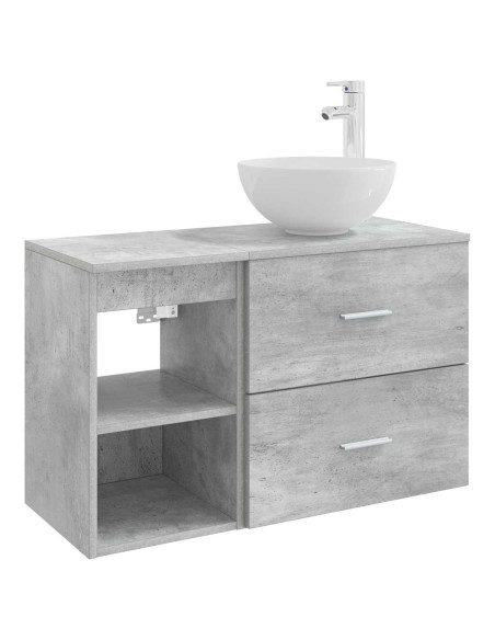 Set di mobili per il bagno 2 pcs Grigio Cemento