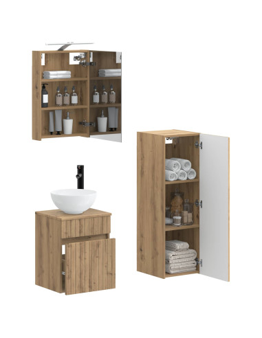 Set di mobili per il bagno 4 pcs Rovere Artigianale
