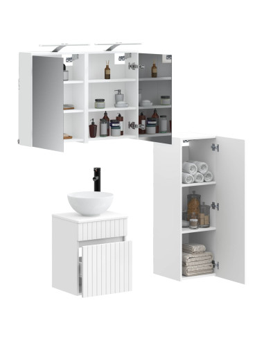 Set di mobili per il bagno 4 pcs Bianco