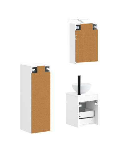 Set di mobili per il bagno 4 pcs Bianco