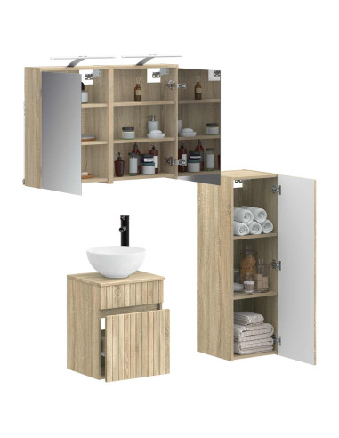 Set di mobili per il bagno 4 pcs Rovere Sonoma