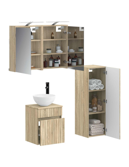 Set di mobili per il bagno 4 pcs Rovere Sonoma