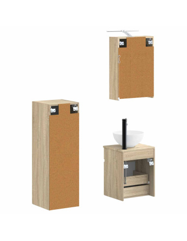 Set di mobili per il bagno 4 pcs Rovere Sonoma