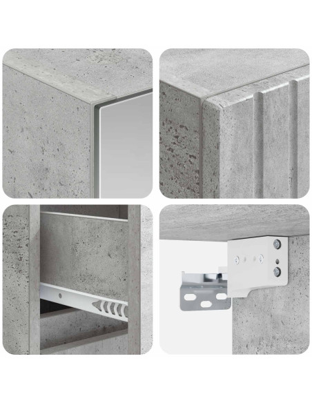 Set di mobili per il bagno 4 pcs Grigio Cemento