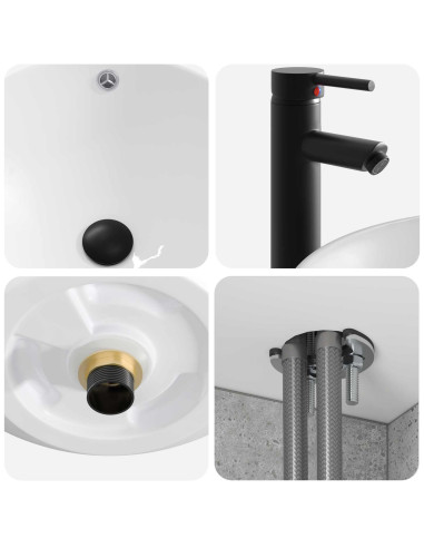 Set di mobili per il bagno 4 pcs Grigio Cemento