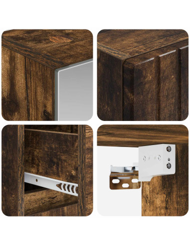 Set di mobili per il bagno 4 pcs Rovere Fumo