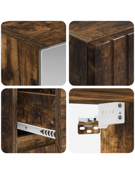 Set di mobili per il bagno 4 pcs Rovere Fumo