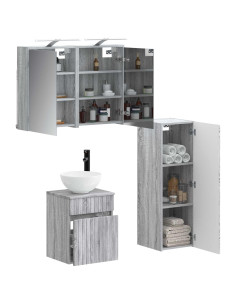 Set di mobili per il bagno 4 pcs Sonoma grigio 2