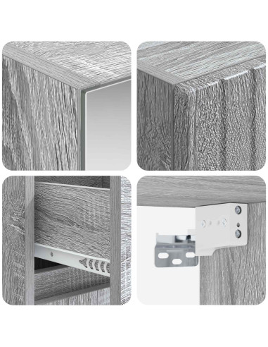 Set di mobili per il bagno 4 pcs Sonoma grigio