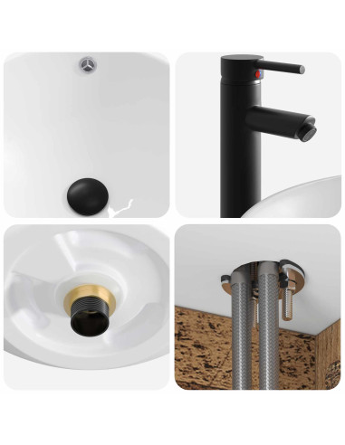 Set di mobili per il bagno 4 pcs Legno antico