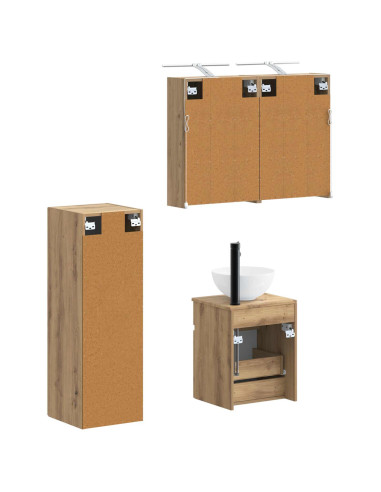 Set di mobili per il bagno 4 pcs Rovere Artigianale