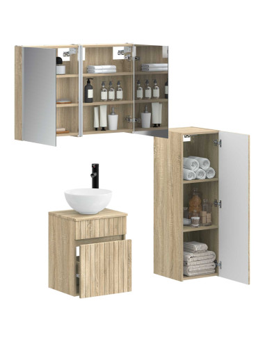 Set di mobili per il bagno 4 pcs Rovere Sonoma