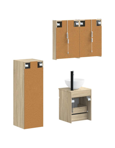 Set di mobili per il bagno 4 pcs Rovere Sonoma