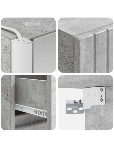 Set di mobili per il bagno 4 pcs Grigio Cemento