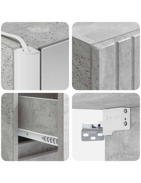 Set di mobili per il bagno 4 pcs Grigio Cemento