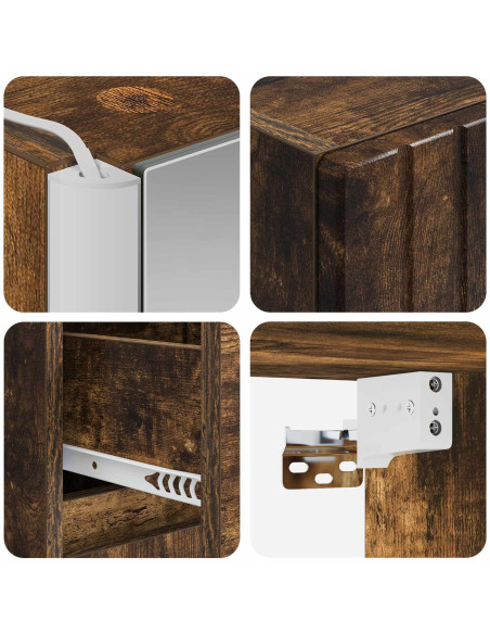 Set di mobili per il bagno 4 pcs Rovere Fumo
