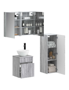 Set di mobili per il bagno 4 pcs Sonoma grigio 2