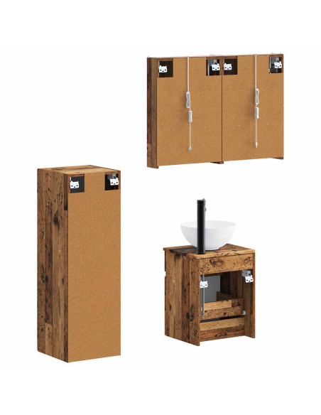 Set di mobili per il bagno 4 pcs Legno antico