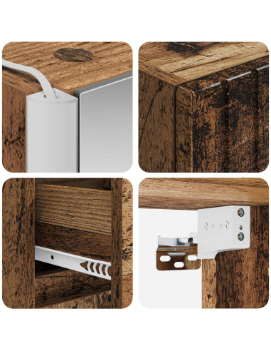 Set di mobili per il bagno 4 pcs Legno antico