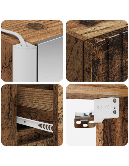 Set di mobili per il bagno 4 pcs Legno antico