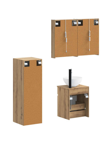 Set di mobili per il bagno 4 pcs Rovere Artigianale
