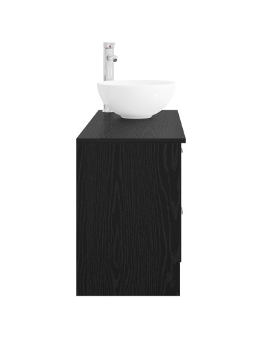 Set di mobili per il bagno 2 pcs Rovere Nero