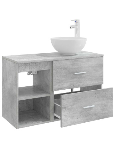 Set di mobili per il bagno 2 pcs Grigio Cemento