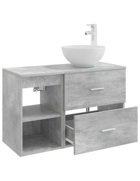 Set di mobili per il bagno 2 pcs Grigio Cemento