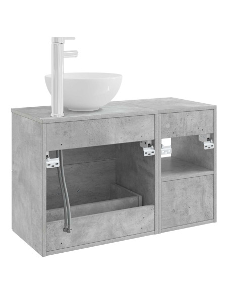Set di mobili per il bagno 2 pcs Grigio Cemento