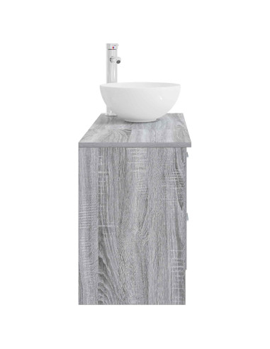 Set di mobili per il bagno 2 pcs Sonoma grigio