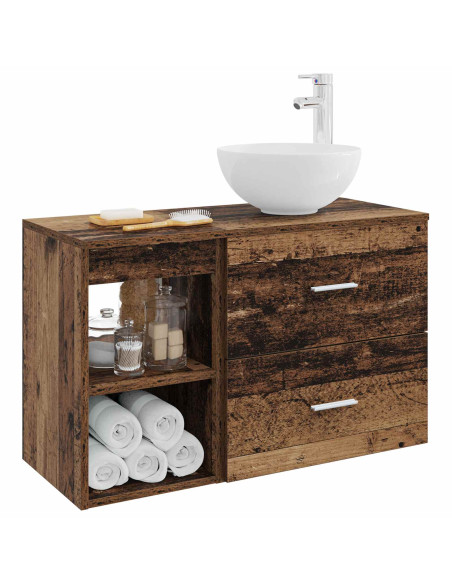 Set di mobili per il bagno 2 pcs Legno antico