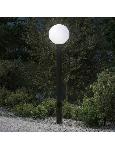 Lampada a paletto con presa di corrente 120 cm Nera IP44