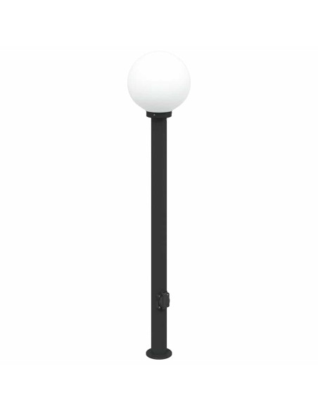 Lampada a paletto con presa di corrente 120 cm Nera IP44