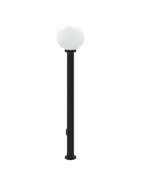 Lampada a paletto con presa di corrente 120 cm Nera IP44
