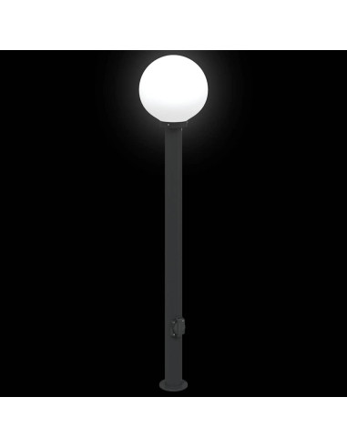Lampada a paletto con presa di corrente 120 cm Nera IP44