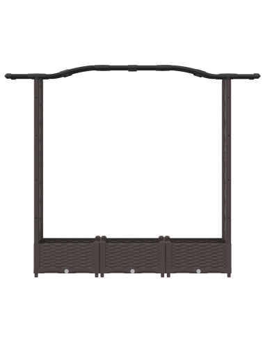 Letto Rialzato con Griglia e Tetto Marrone 169 x 40 x 125 cm PP