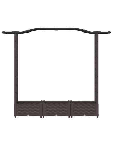 Letto Rialzato con Griglia e Tetto Marrone 169 x 40 x 125 cm PP
