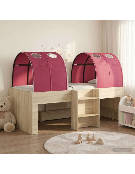 Letto con Tunnel 3 pz Sonoma e Rosso Legno ingegnerizzato