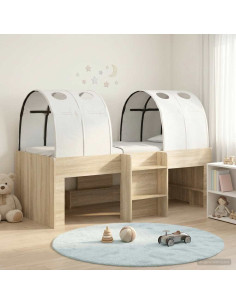 Letto con Tunnel 3 pz Sonoma e Bianco Legno ingegnerizzato