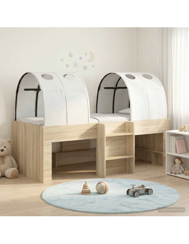 Letto con Tunnel 3 pz Sonoma e Bianco Legno ingegnerizzato