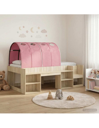 Letto con Tunnel 3 pz Sonoma e Rosa Legno ingegnerizzato