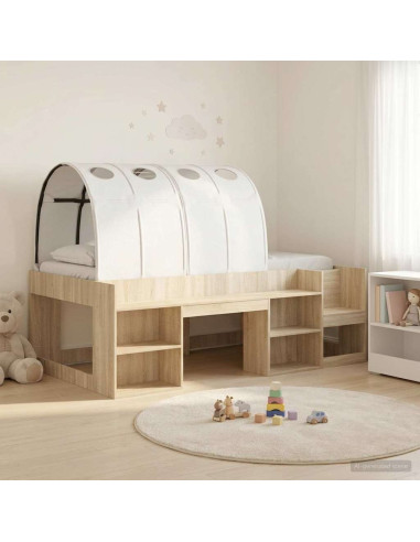 Letto con Tunnel 3 pz Sonoma e Bianco Legno ingegnerizzato