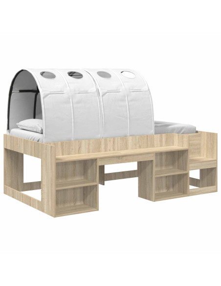 Letto con Tunnel 3 pz Sonoma e Bianco Legno ingegnerizzato